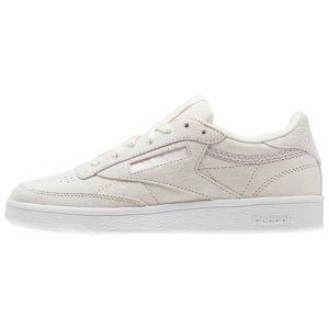 Reebok Club C 85 Trim Nubuck Turnschuhe Damen - Rosa/Weiß/Grau - DE 947-GNS